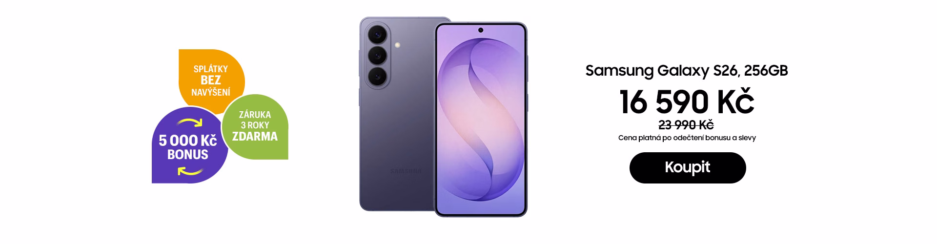 Galaxy S26 už od 16 590 Kč