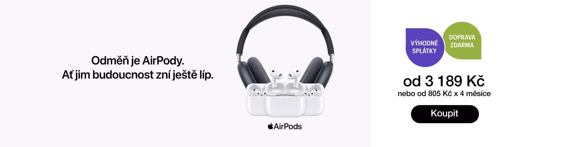 AirPods od 3 189 Kč