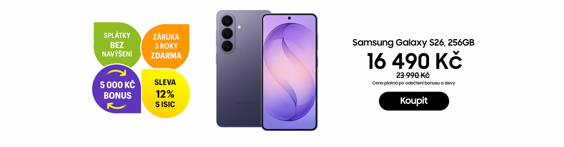 Galaxy S26 už od 16 490 Kč