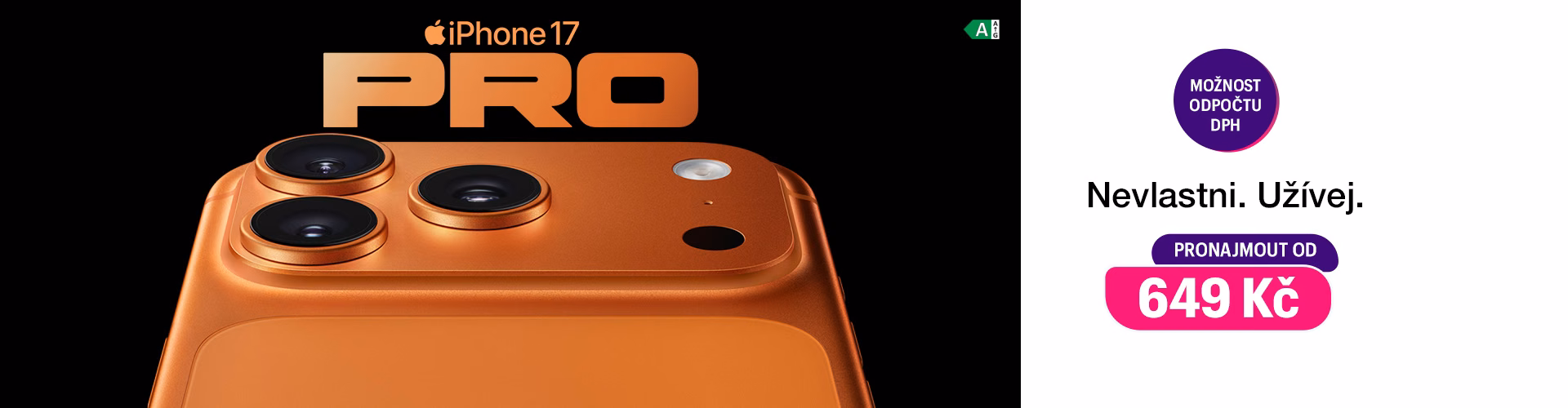 iPhone 17 Pro od 649 Kč měsíčně